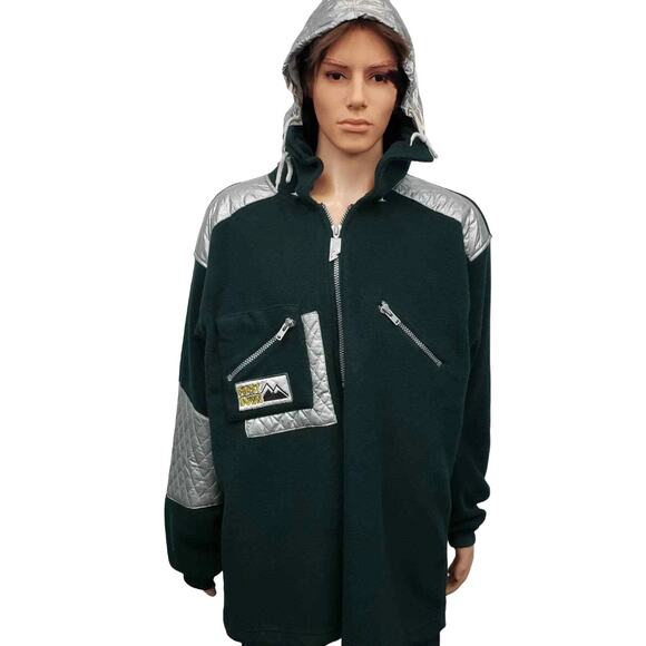 First Down Half Zip Packable Hood Pullover Fleece Hoodie Jacket Sweatshirt XXL - Picture 4 of 15